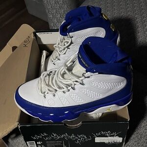 Air Jordan White and Blue Sneakers